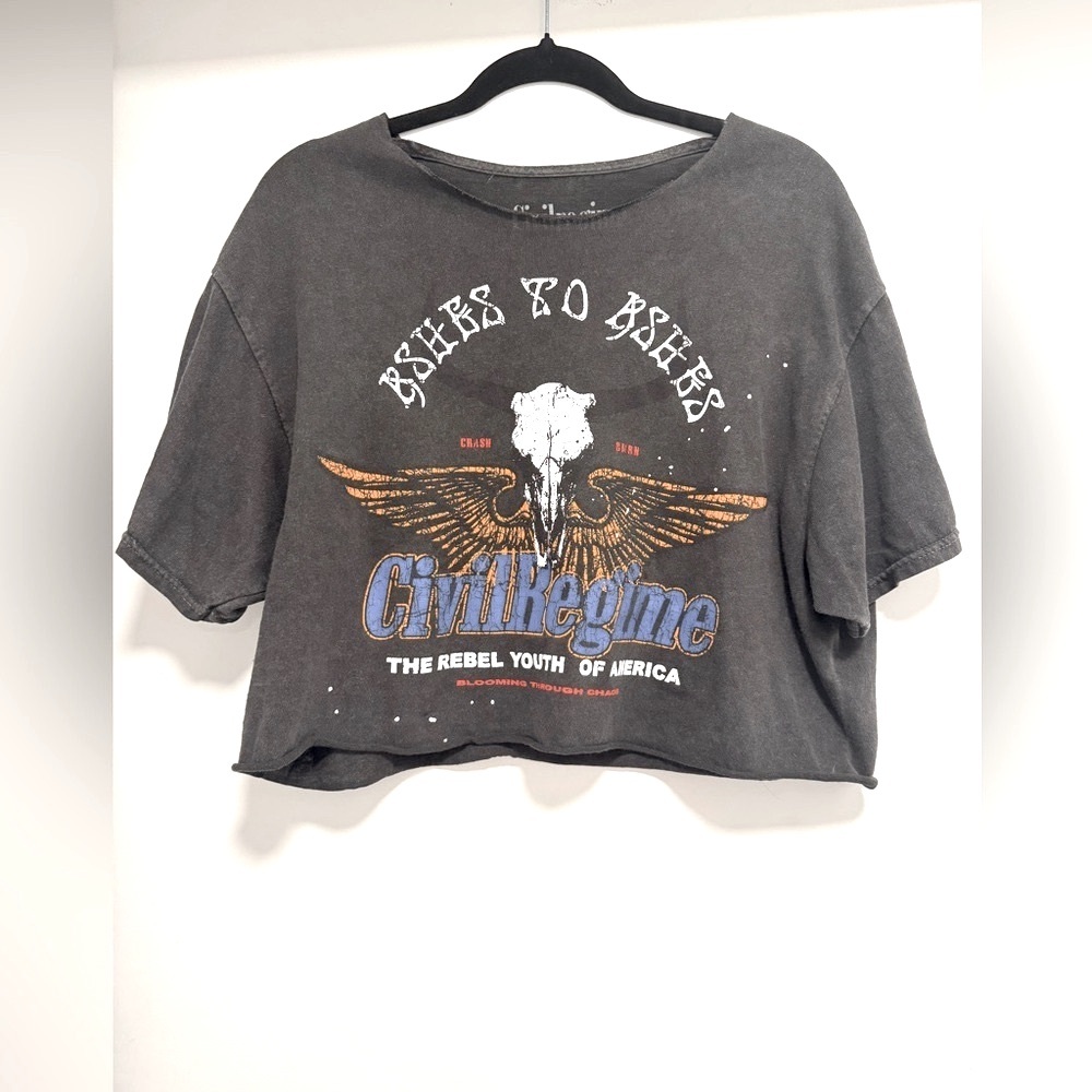 Civil Regime Distressed Crop Top